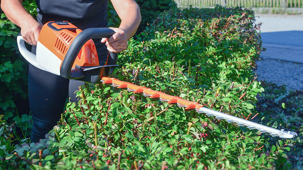 Operating a hedge trimmer safely