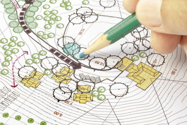 landscape architect designing on site analysis plan