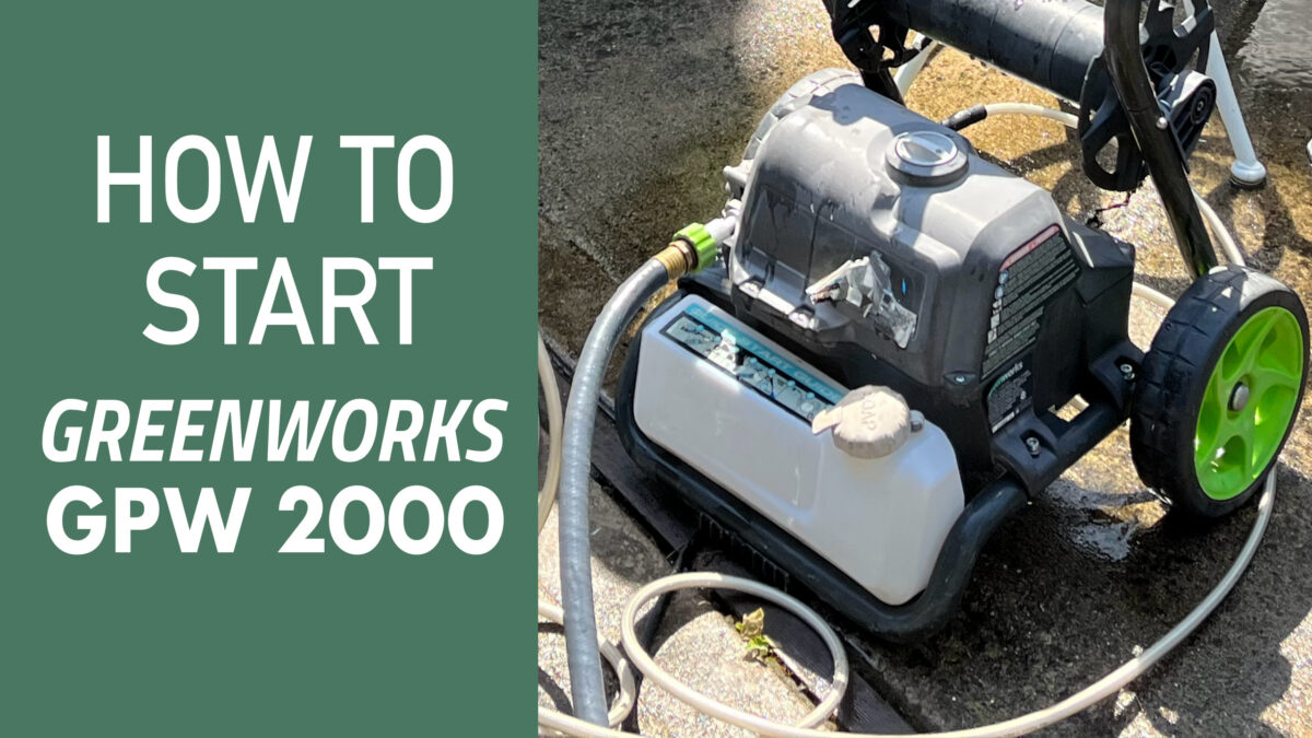 Starting Greenworks 2000 PSI Pressure Washer